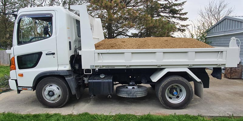 wood chips, shreded bark, gravel